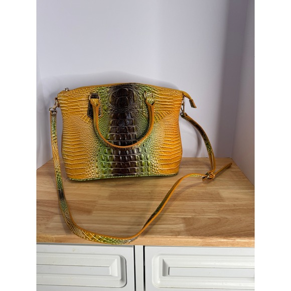 Source Unknown Handbags - Croc-Embossed Satchel in‎ Golden Ombre